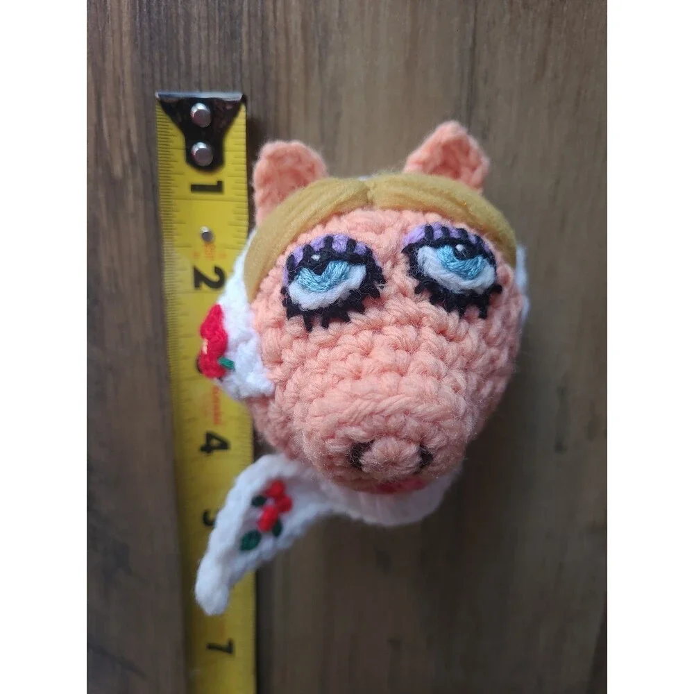 Set 4 Sesame Street Crocheted Ornaments Cookie Monster Miss Piggy Oscar Big Bird
